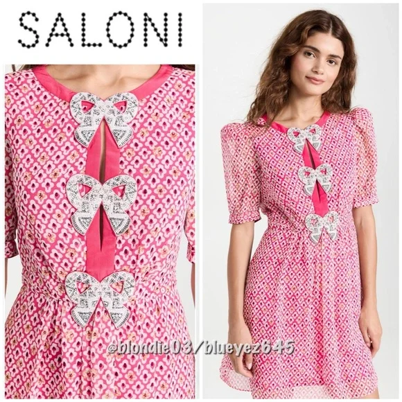 saloni jamie short dress Saloni Jamie Short Dress Black and White Polka Dot